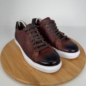 GALO HANDMADE Choco Leather Brown Dress Sneakers US Mens 7, US Womens Size 8.5-9